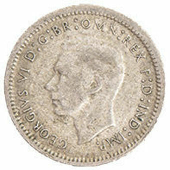 Australia, George VI, 1950 Threepence Silver_obv