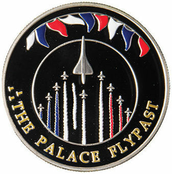 Falkland, 2002 50 Pence Silver Proof, Palace Flypast