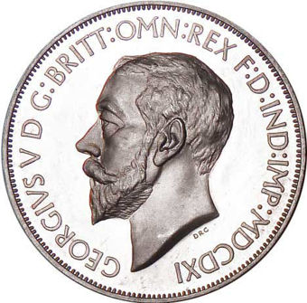 George V, Roman Numeral dated (MDCDXI St. George Patina_Sterling_Silver_obv