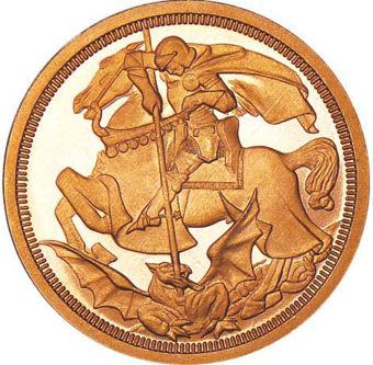 George V, Roman Numeral dated (MDCDXI St. George Patina_Copper_rev