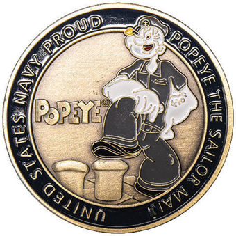 Pair of Popeye Medals in case - US Navy Proud
