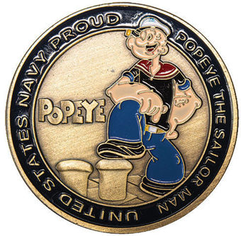 Pair of Popeye Medals in case - US Navy Proud