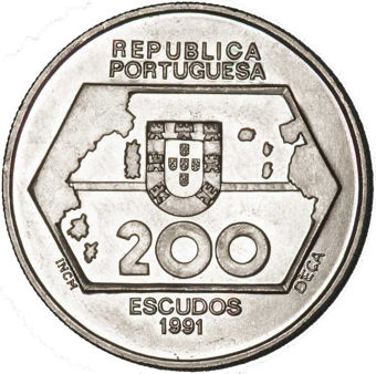 Portugal, 200 Escudos (westward navigation) 1991_rev