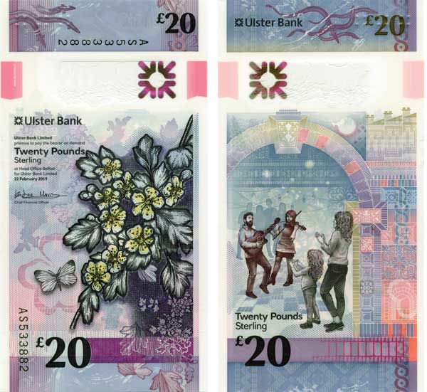 N Ireland Ulster Bank £20 2020 Polymer P-New Unc