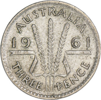 Australia_1961 Silver Threepence Circulated_rev
