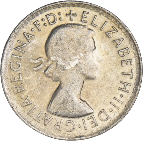 Australia_1961 Silver Threepence Circulated_obv
