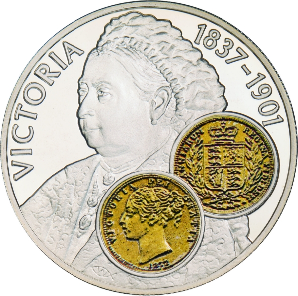 2001 50 pence History of British coins - Queen Victoria Silver Proof_rev