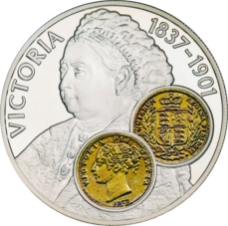 Falkand Islands, 50 Pence 2001 (History of British coins - Queen Victoria) Silver Proof Piedfort_rev