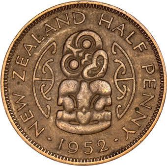 New Zealand, 1952 Halfpenny Circualted_rev
