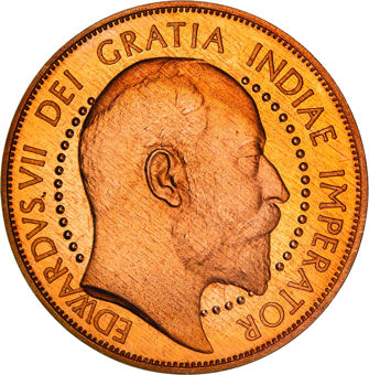 Edward VII, Patina Double Florin (Copper) 1902_obv
