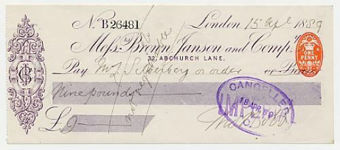Brown, Janson & Co Cheques2