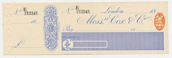 Cox & Co Cheques