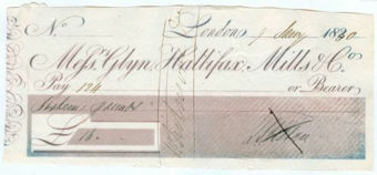Glyn, Mills & Co Cheques