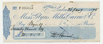 Glyn, Mills & Co Cheques1