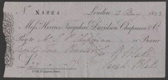 Herries, Farquhar & Co Cheque6