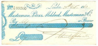 Masterman, Peters, Mildred, Masterman & Co Cheques3