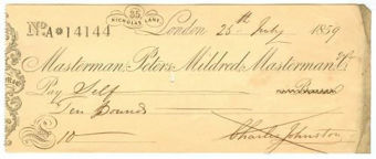Masterman, Peters, Mildred, Masterman & Co Cheques5