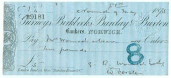 Gurneys, Birkbecks, Barclay & Buxton - Norwich Branch Cheques5