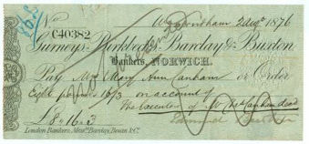 Gurneys, Birkbecks, Barclay & Buxton - Norwich Branch Cheques10