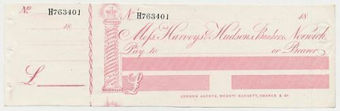Harveys & Hudsons, Norwich Cheques3
