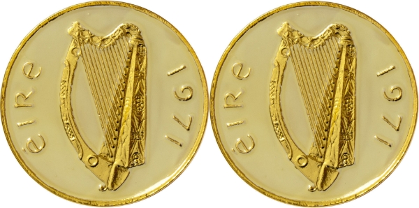 Cream Irish One Pence Cufflinks