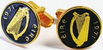 Black Irish One Pence Cufflinks