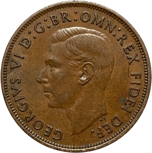 George VI, Penny 1950 GVF-EF_obv