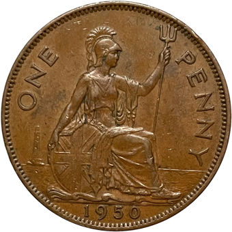 George VI, Penny 1950 GVF-EF_rev
