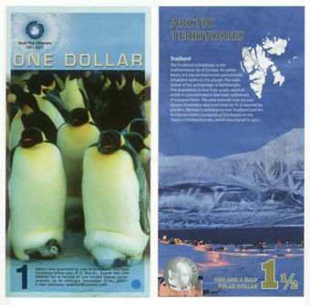Arctic Territories 1 1/2 Polar Dollars 2014 Polymer Unc
