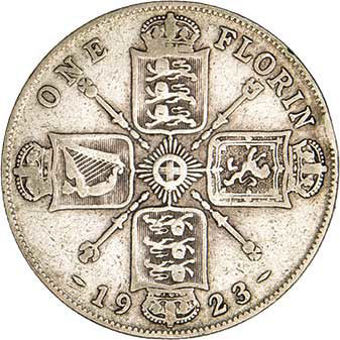 George V 1923 Silver Florin Circulated_rev