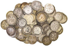 George V, 10 (1911-1919) 10 Mixed Sterling Silver Threepences