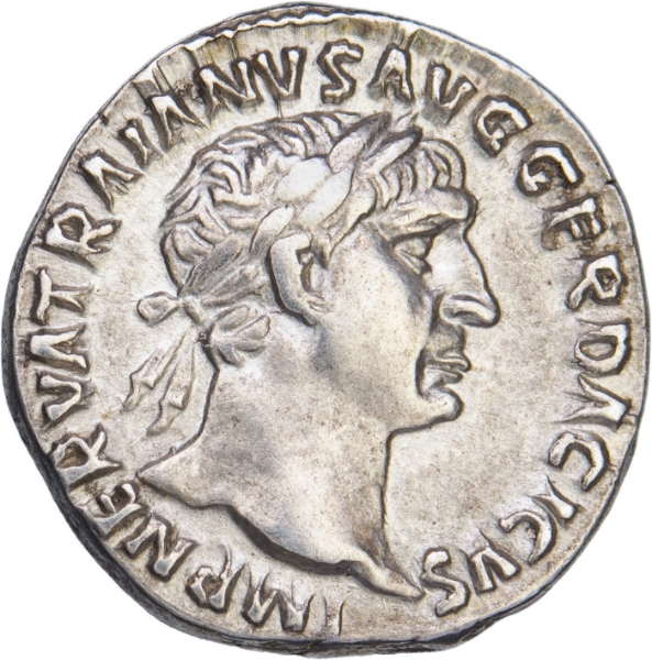 Trajan, AD 98-117, Silver Denarius, Rev. Victory_obv