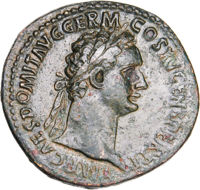 Domitian AD 81-96, AE Sestertius, IOVI VICTORI Rome AD 90-91_obv