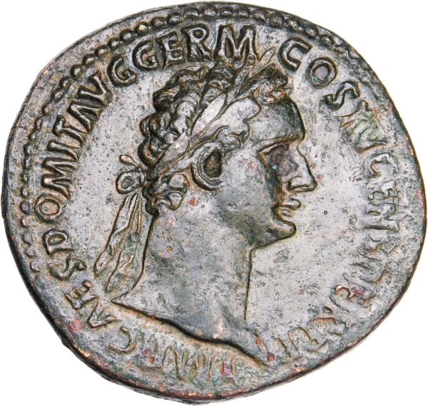 Domitian AD 81-96, AE Sestertius,  IOVI VICTORI Rome AD 90-91_obv