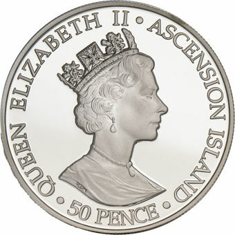 Ascension, 50 Pence (Westminster Abbey) 1952-2002 Proof_obv
