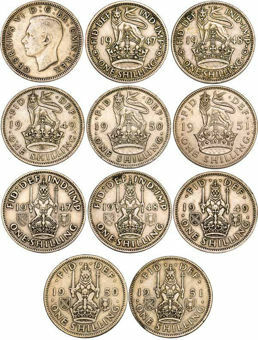 George VI English & Scottish Shilling Set (1947-1951)_obv