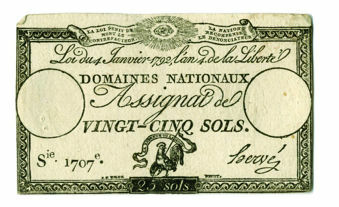 France Assignat 25 Sols 1792 PA55 GVF and Better_obv