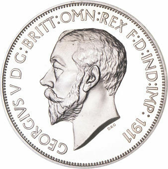 George V, Crown (St. George) 1911 Choice Silver Proof Patina_obv