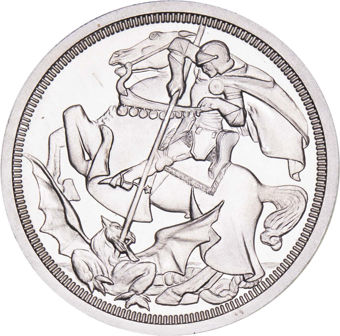 George V, Crown (St. George) 1911 Choice Silver Proof Patina_rev