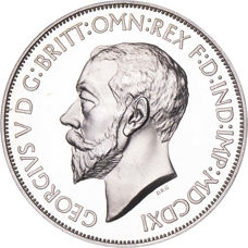 George V, Crown (St. George) MDCDXI Choice Silver Proof Patina_obv