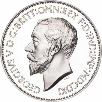 George V, Crown (St. George) MDCDXI Choice Silver Proof Patina_obv