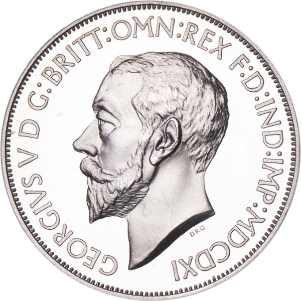 George V, Crown (St. George) MDCDXI Choice Silver Proof Patina_obv