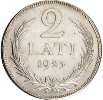 Latvia 2 Lati 1925 Extremely Fine_obv