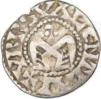 Bishops of Valence, Crusader Silver Denier (1st Crusade) 1157-1276 AD_obv