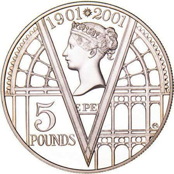 2001 £5 100th Anniversary of the End of the Victorian Era  Proof Sterling Silver_rev