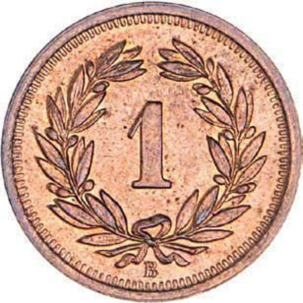 Switzerland, 1 Rappen 1921 BU_obv