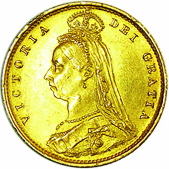 Victoria, 1887 Half Sovereign (Jubilee Head) About Unc_obv