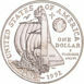 United States of America, Silver Dollar (Columbus Quincentenary) 1992 Proof_rev