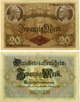 Germany 20 Marks 1914 P48/B121a Unc
