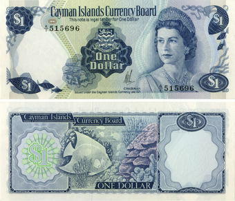 Cayman Islands Currency Board  1971 1 Dollar P1a A/1 Unc